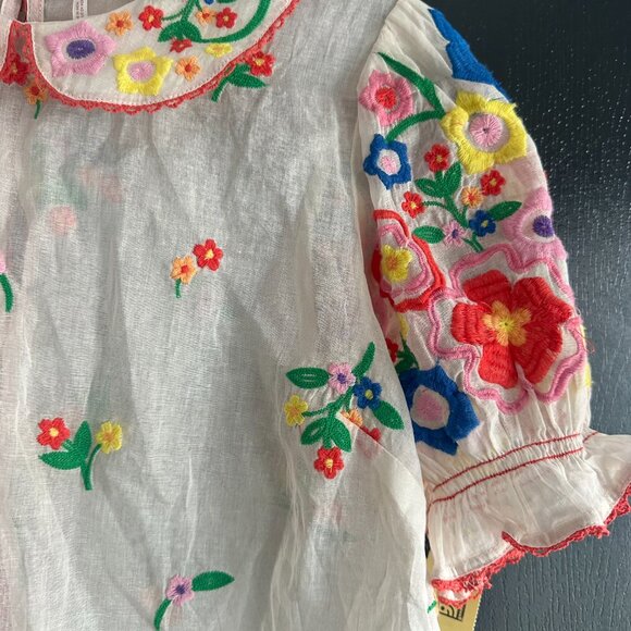 Flowers of Love Top // Free People, small, Embroidery Collared Button-Back Top - Picture 8 of 14